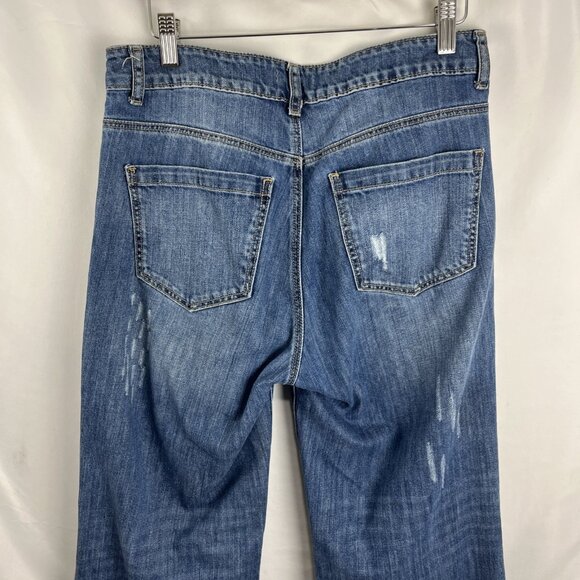 Uniq by Litz Distressed Flared Jeans Women's Size 27 - Picture 6 of 14